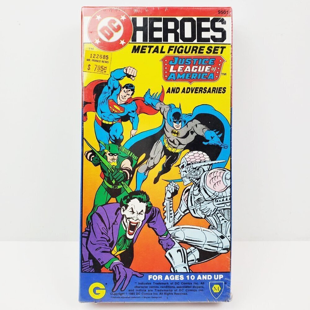 DC Comic Heroes Metal Figure Set Vintage 1985 Justice League 9501 Sealed